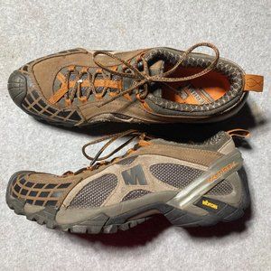 Merrell Men's Sidestep Brindle Brown Breathable Mesh Hiking Shoes Size 10.5